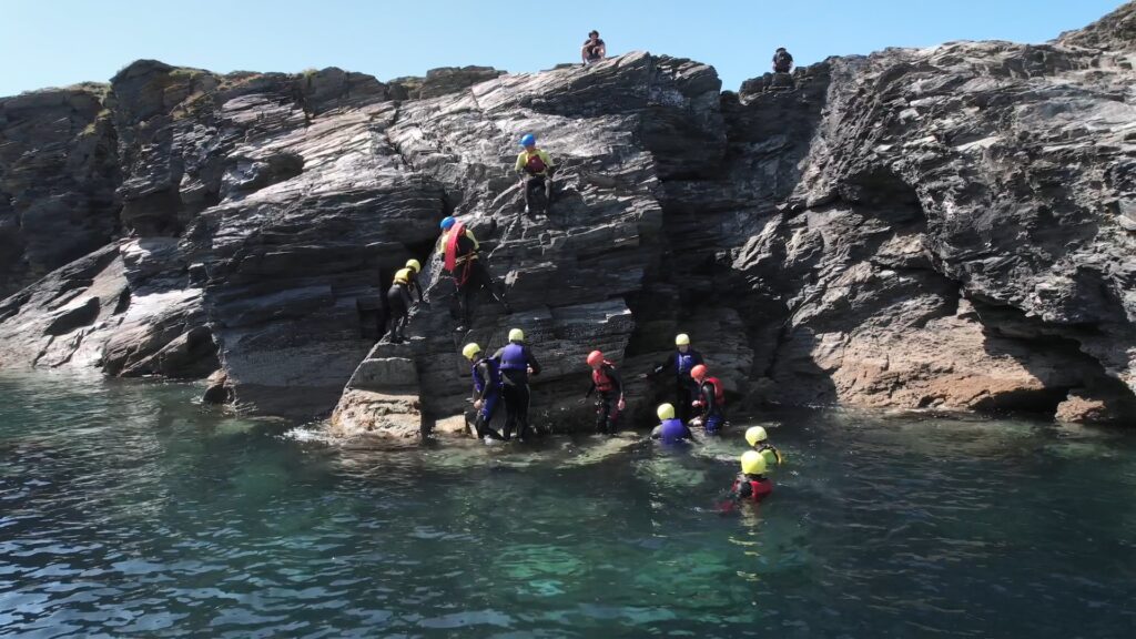 Coasteering still from drone 5